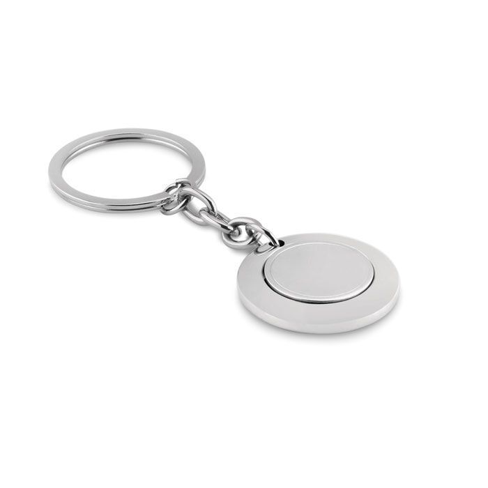 Schlüsselring mit Münzhalter FLAT RING - silber glänzend-78