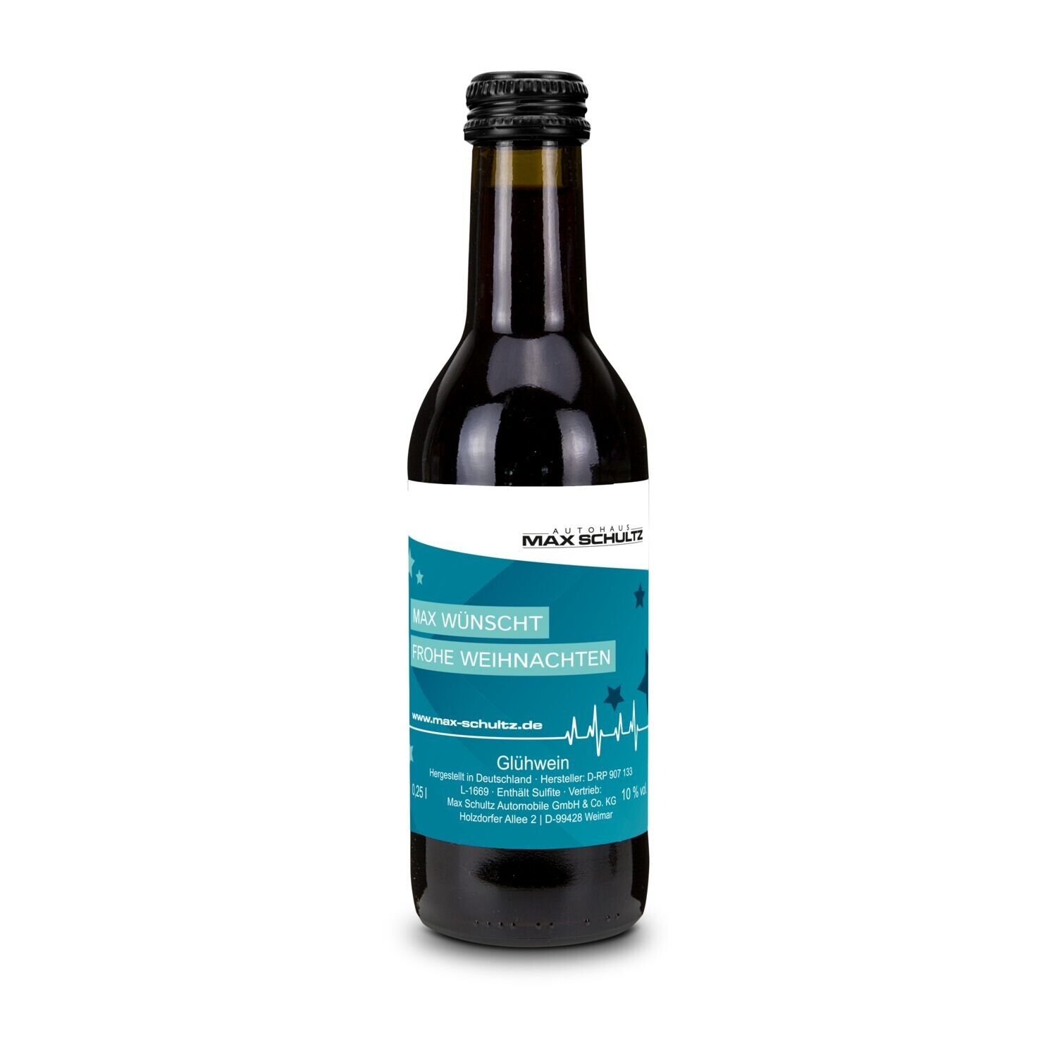 Glühwein - Flasche olivgrün, Schraubverschluss schwarz, 0,25 l-170