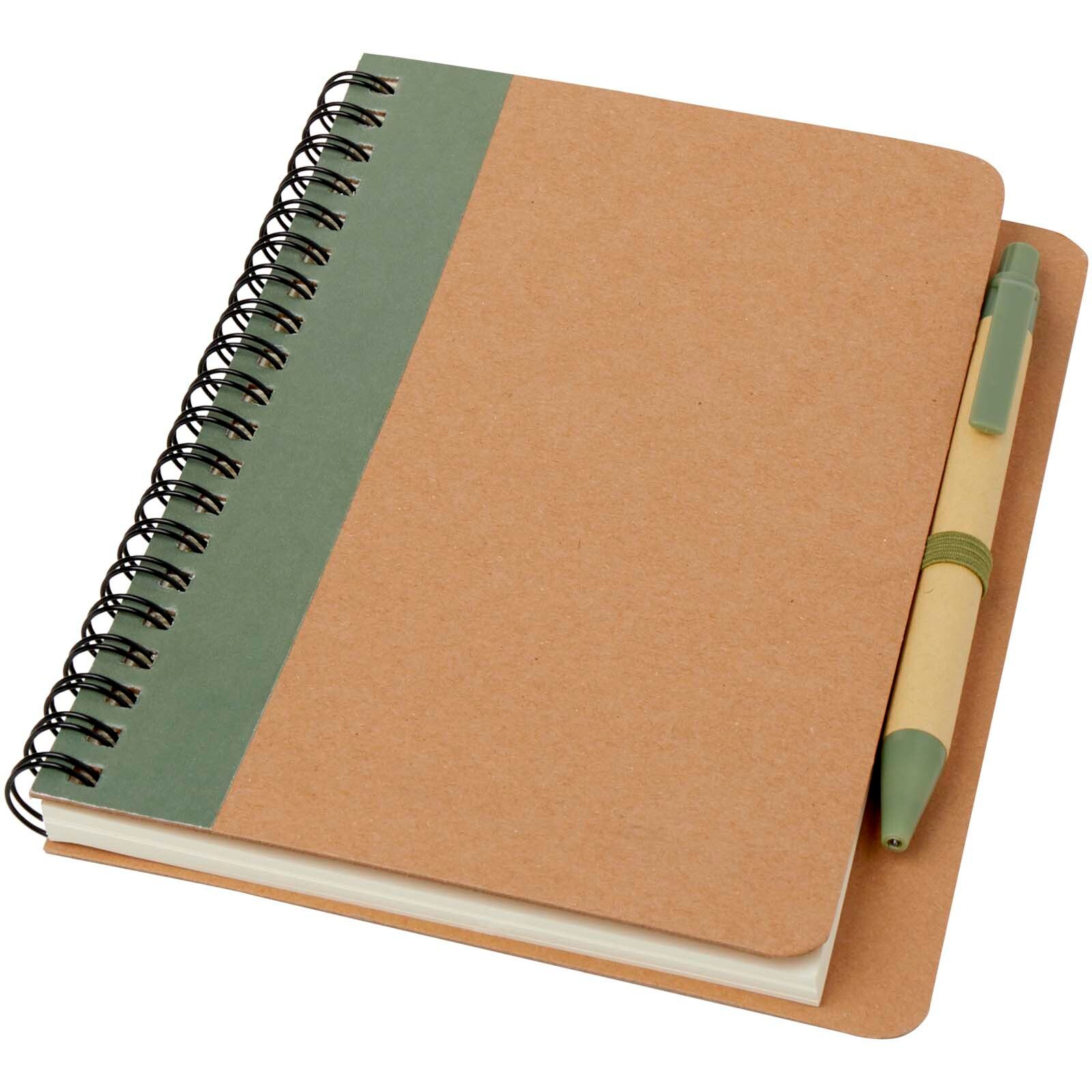 Priestly A6 Recycling Notizbuch mit Stift - heather grün -  natur-854