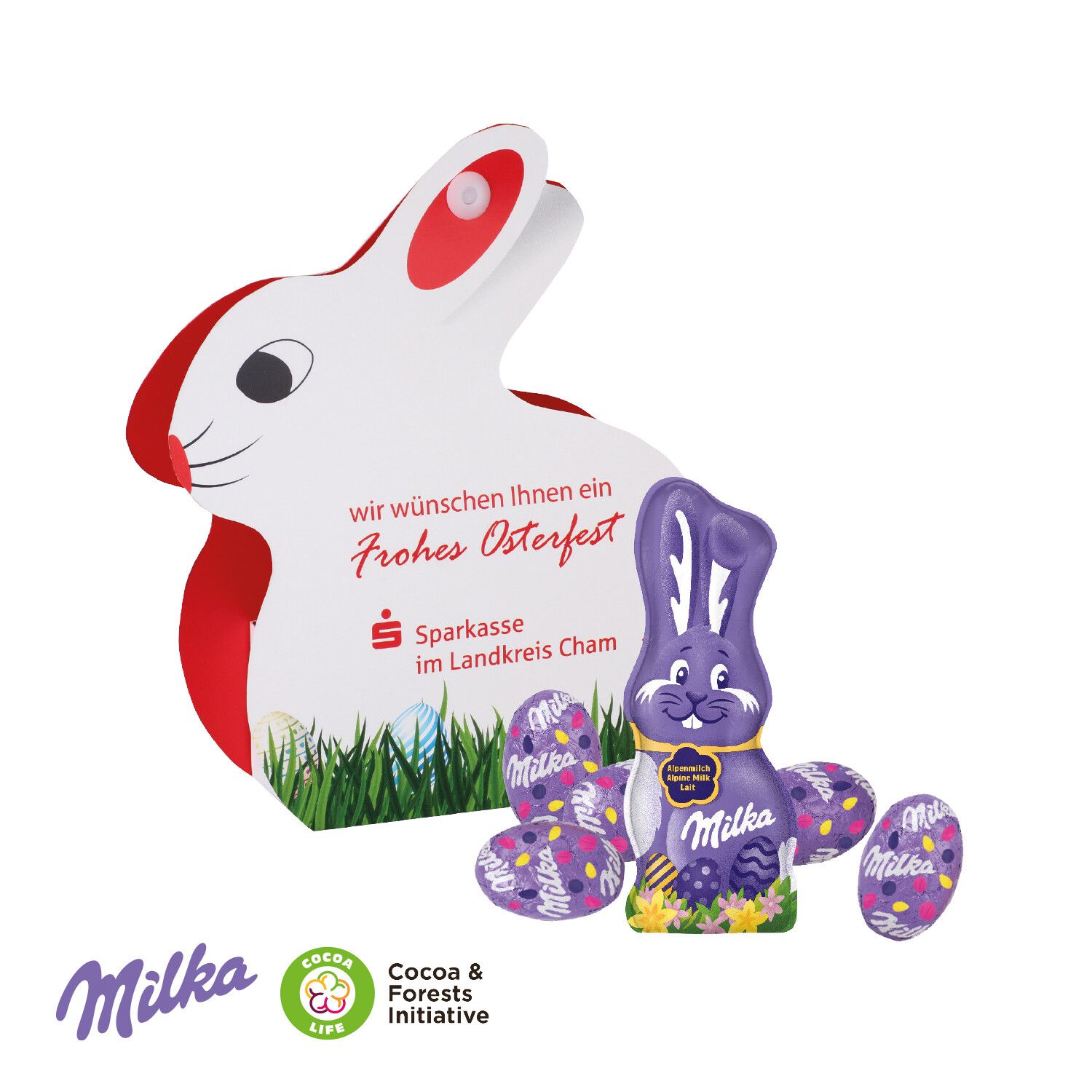 Werbe-Osterhase mit Milka Schokoladenmischung-200