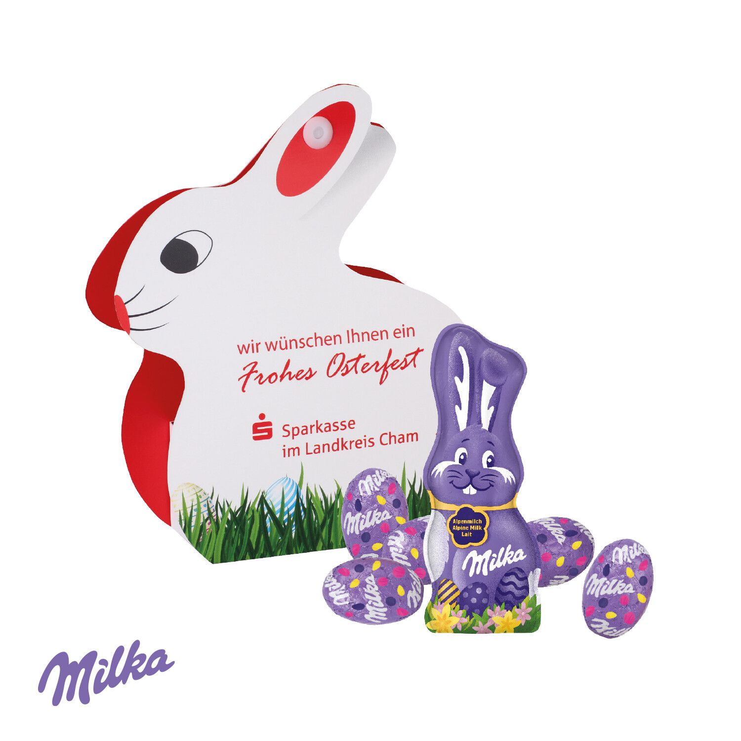 Werbe-Osterhase mit Milka Schokoladenmischung-200