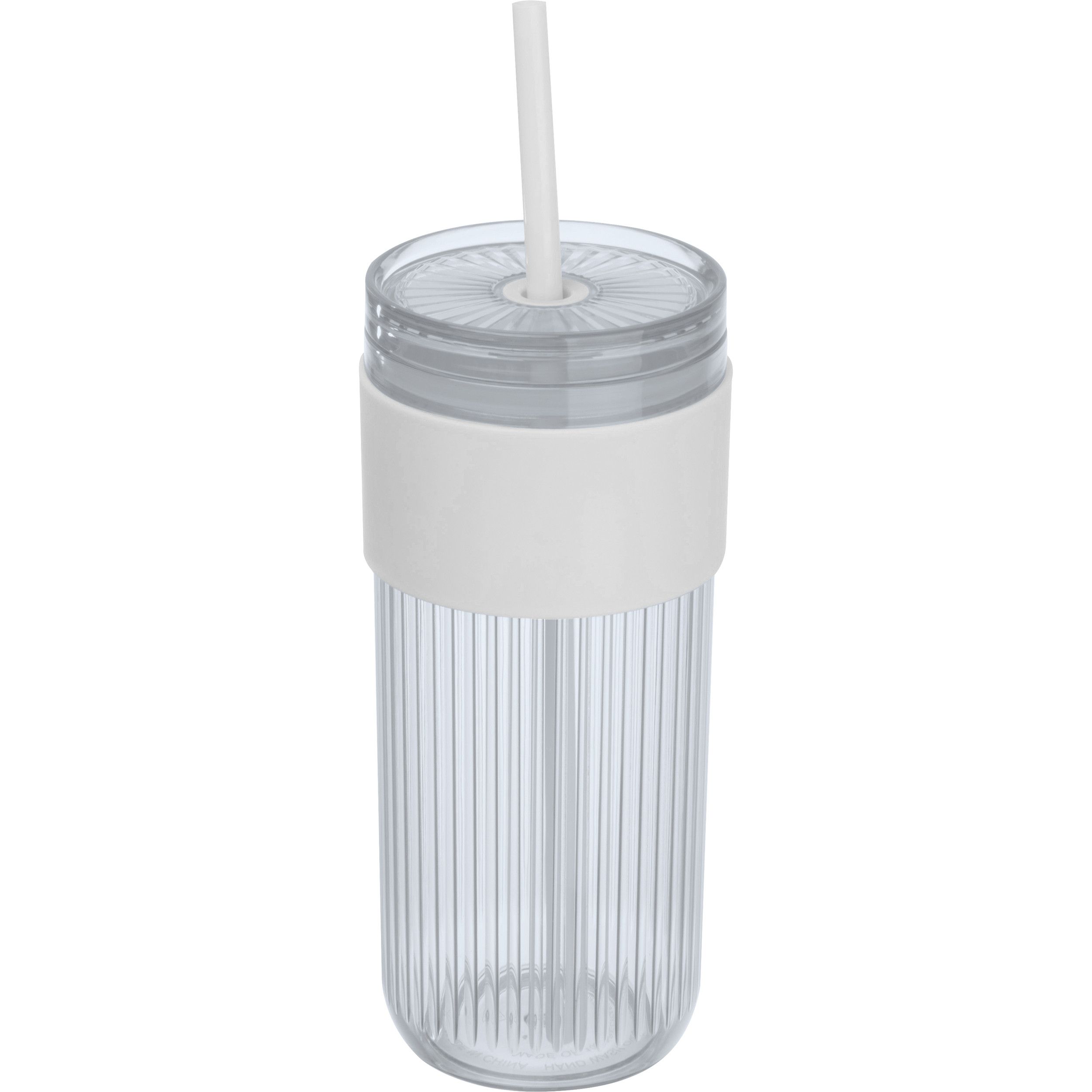 Becher mit Trinkhalm, 660ml SOLEDAD - weiß-236