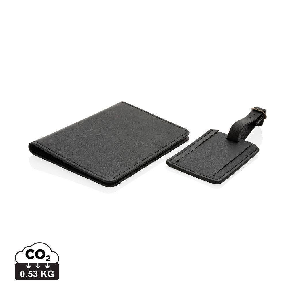 Swiss Peak Reise-Geschenkset aus GRS recyceltem PU - schwarz-491