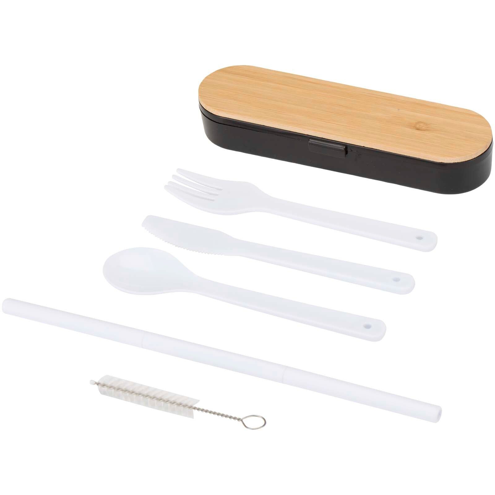 Runa Besteckset mit Bambusdeckel - schwarz-193