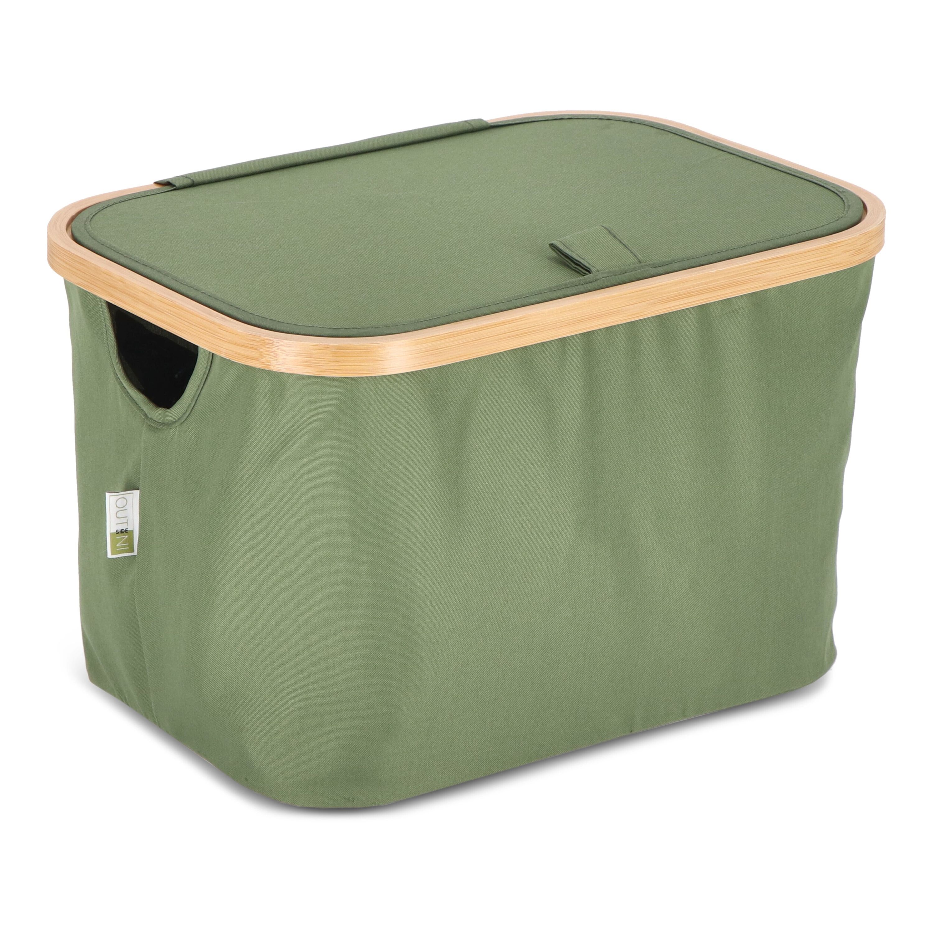 InSideOut faltbarer Korb mit Deckel Sogne 38 x 26 x 25cm rPET - olivgrün-318