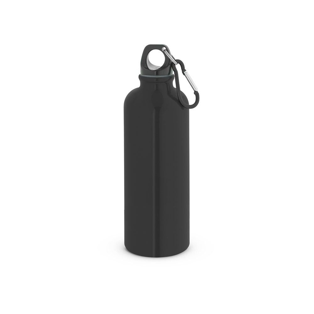 KELCE Edelstahlflasche mit einwandiger Ausführung und Karabiner, 550 ml - schwarz-586