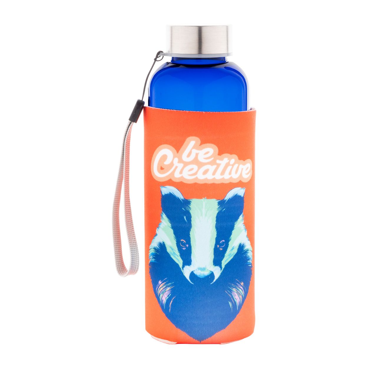 Pemba Creative RPET Flasche - blau - weiß-957