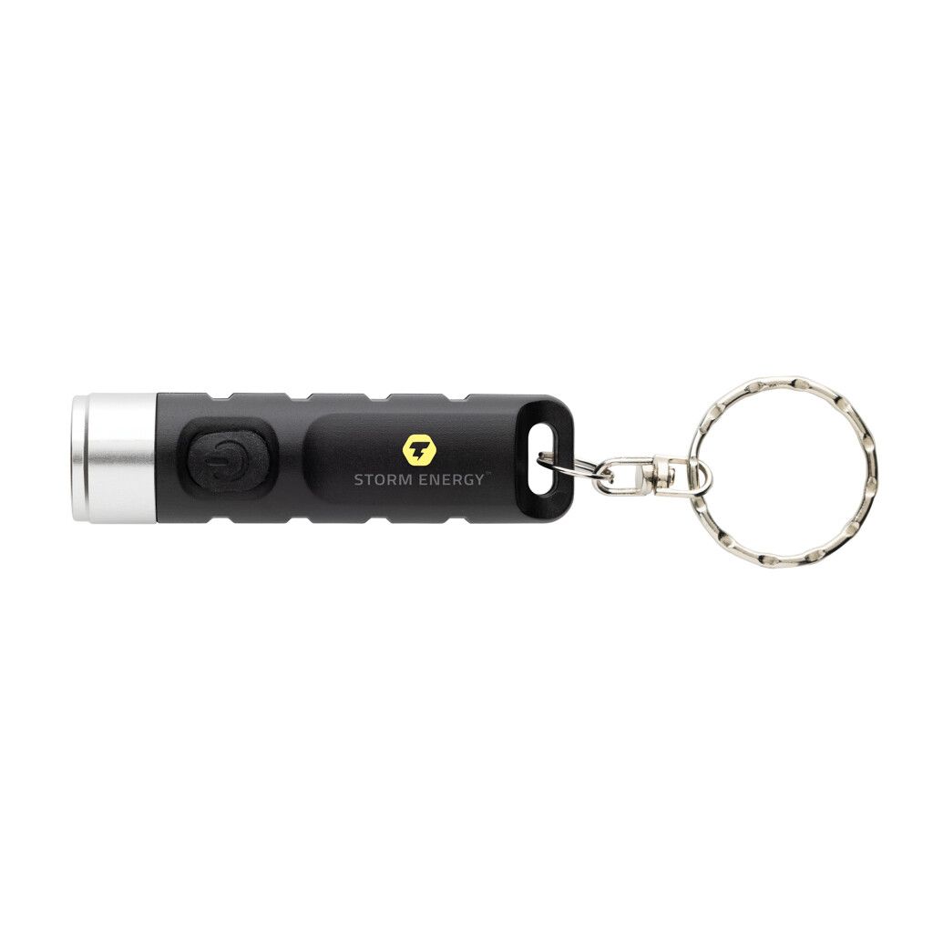 Globix USB Schlüsselanhänger-Taschenlampe aus RCS rABS - schwarz-684