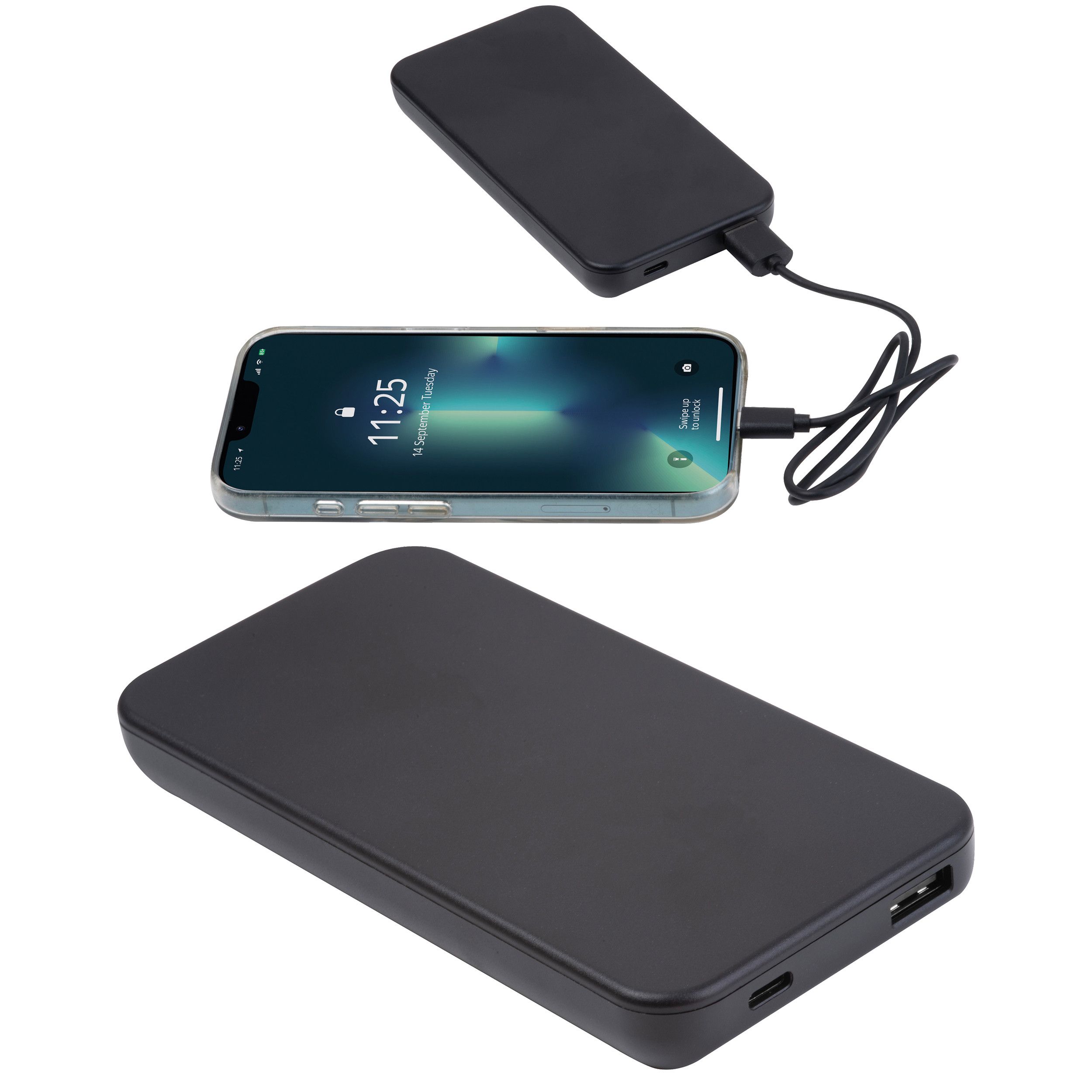Recycelte Powerbank 10.000 mAh PRESTON - schwarz-975
