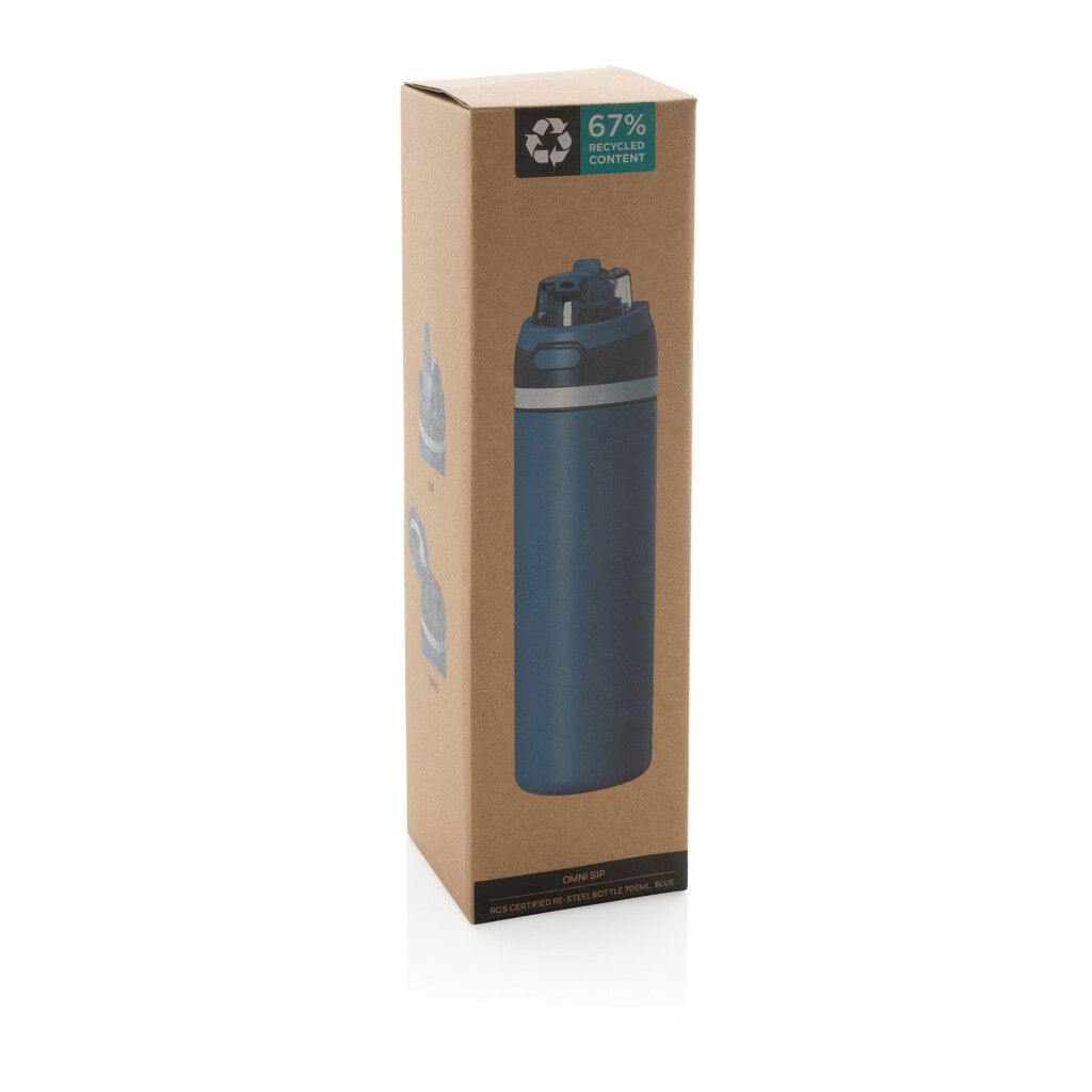 Omni Sip verschließbare Flasche aus RCS-reSteel, 720ml - blau-936