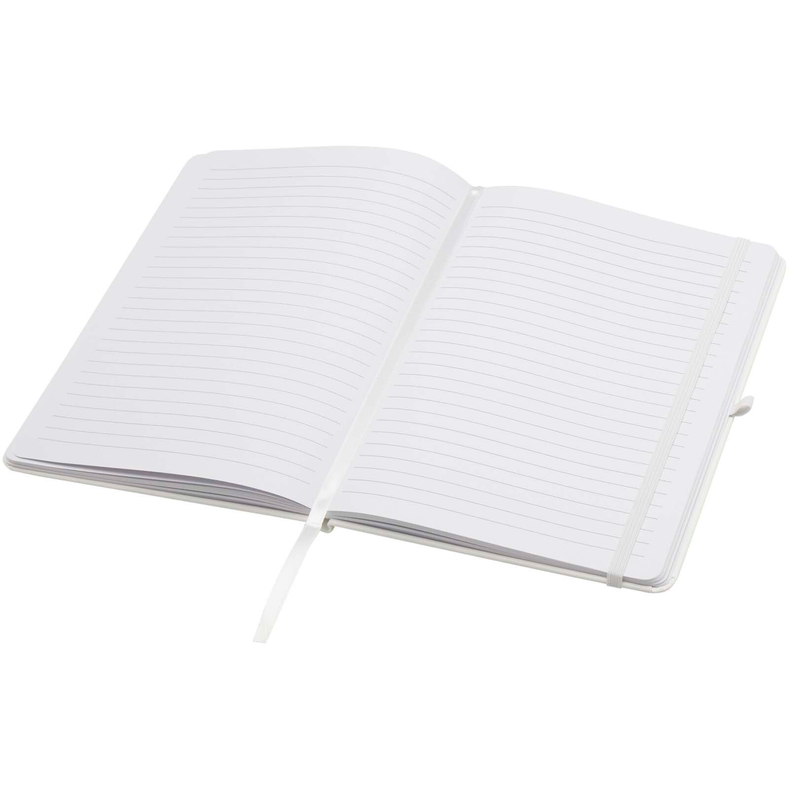 Teak A5 Hardcover Notizbuch, liniert, aus recyceltem Material - weiss-505