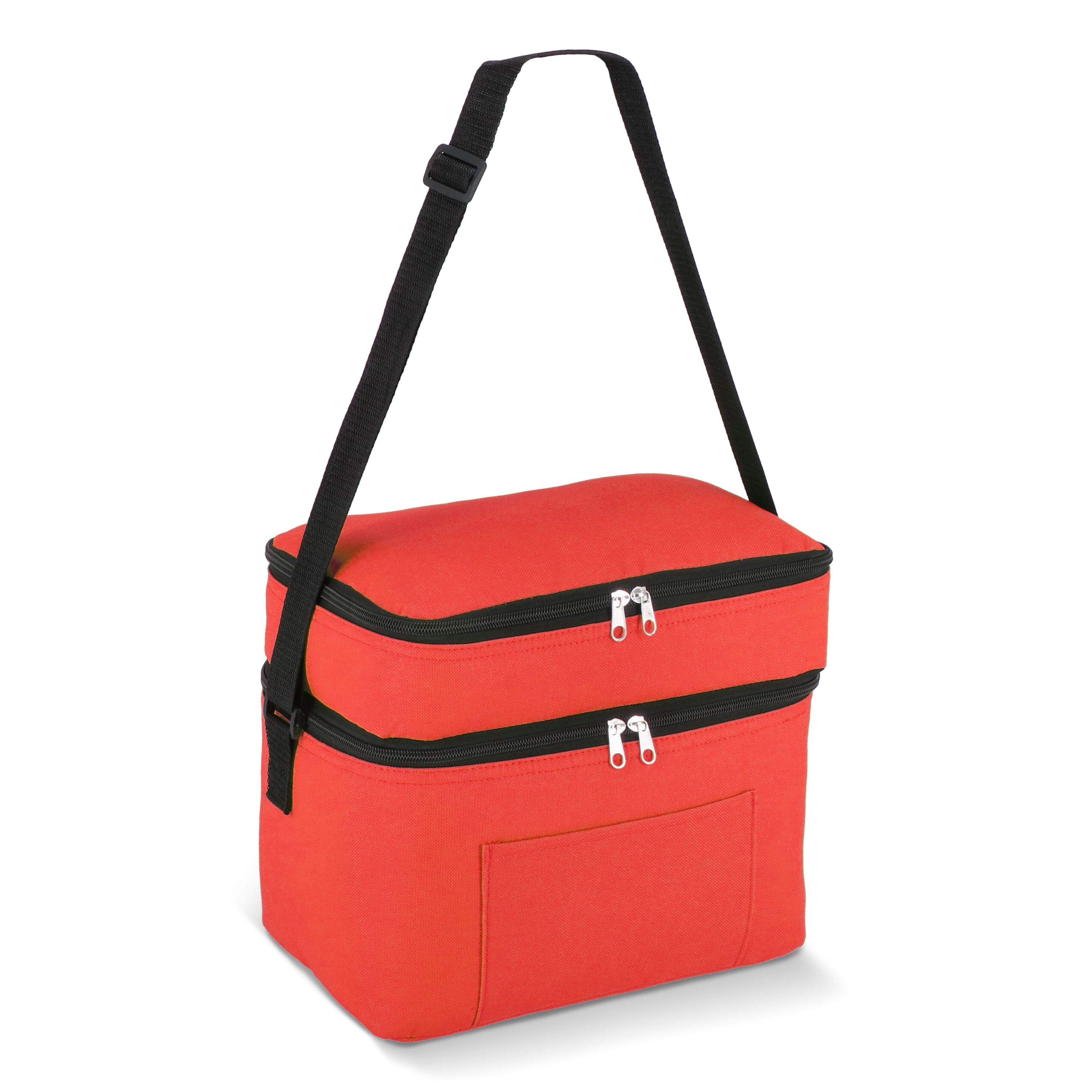 R-PET 600D Doppelfach-Kühltasche 30 x 20 x 25cm 12L - rot-119