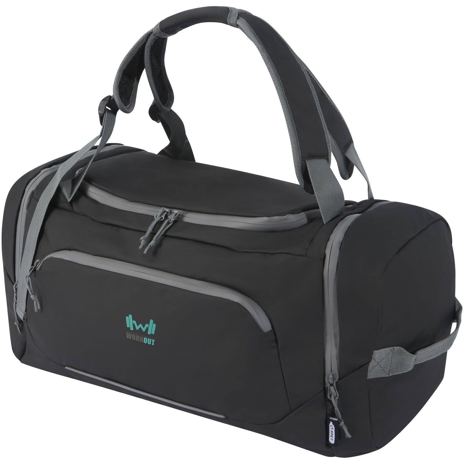 Aqua wasserabweisende Reisetasche aus GRS Recyclingmaterial 35 L - schwarz-852