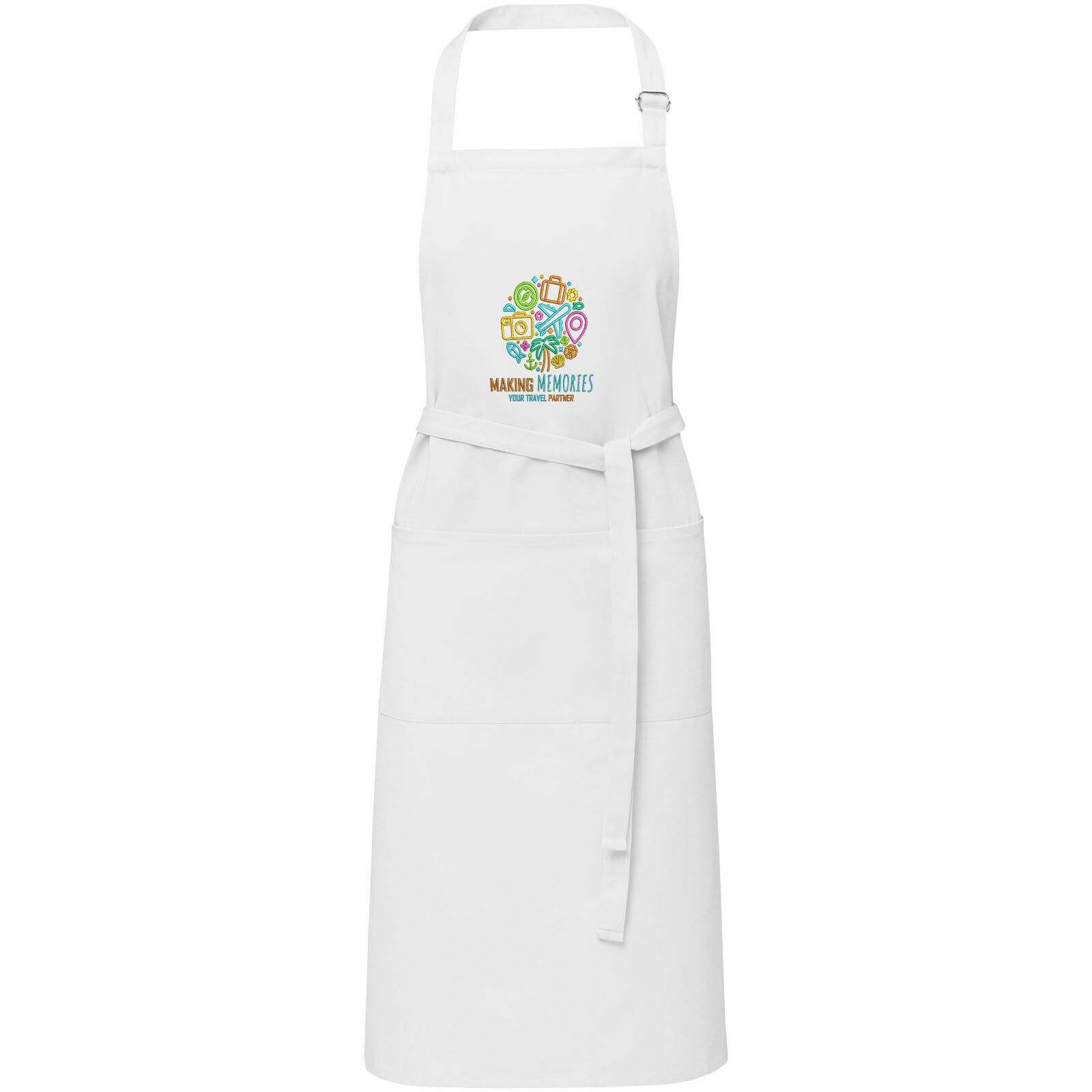 Andrea 240 g/m² Schürze mit verstellbarem Nackenband - weiss-142