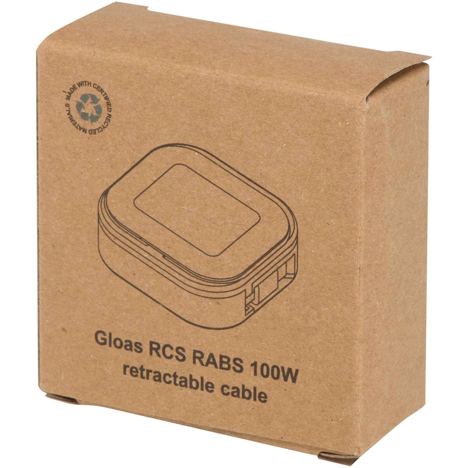 Gloas Aufrollbares 5 in 1 Kabel aus Recyclingmaterial mit Datensynchronisierung und 100 W Schnellladefunktion sowie Smartphon - weiss-696
