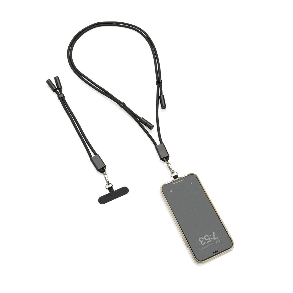 LoopAmp 60W Handgelenksband für Smartphones aus RCS rPET - schwarz-384