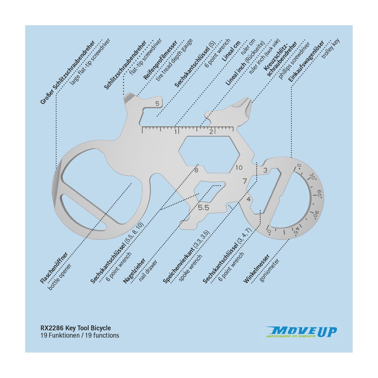 ROMINOX® Key Tool Bicycle - 19 functions (Fahrrad)-694