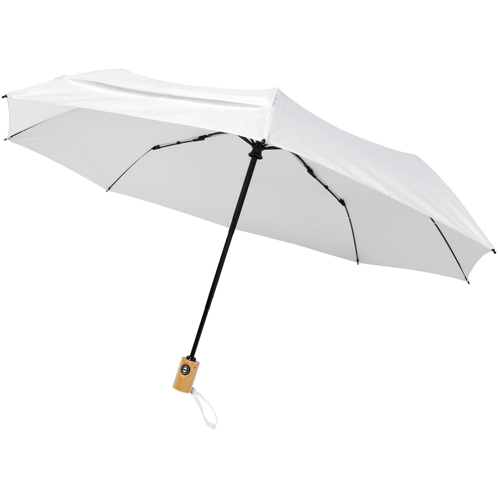 Bo 21" Vollautomatik Kompaktregenschirm aus recyceltem PET-Kunststoff - weiss-807