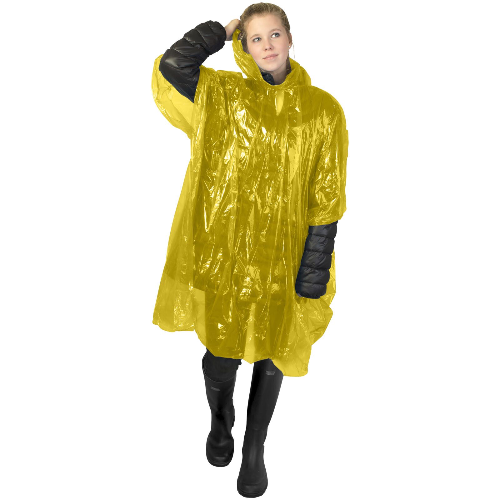 Ziva Einweg Regenponcho mit Hülle - gelb-314