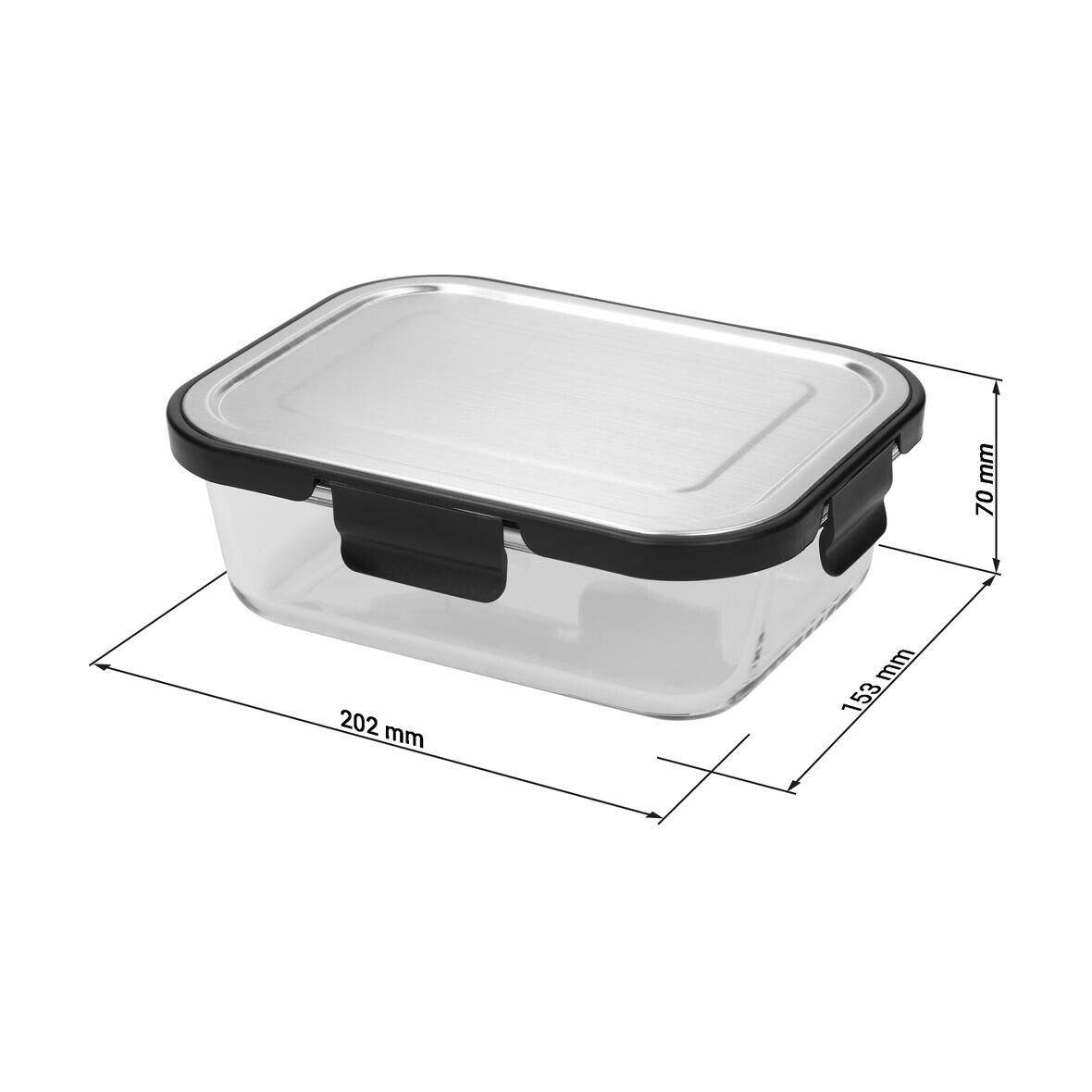 Glasbox LOKA, 1040 ml - schwarz - transparent-311