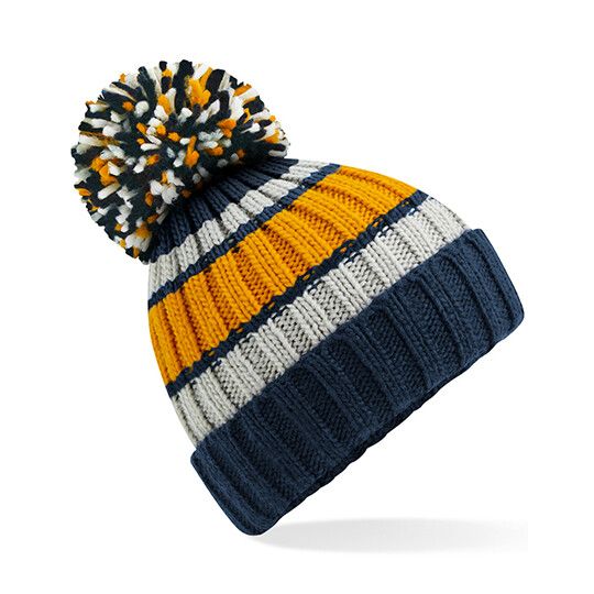 Hygge Striped Beanie - dijon blue-886