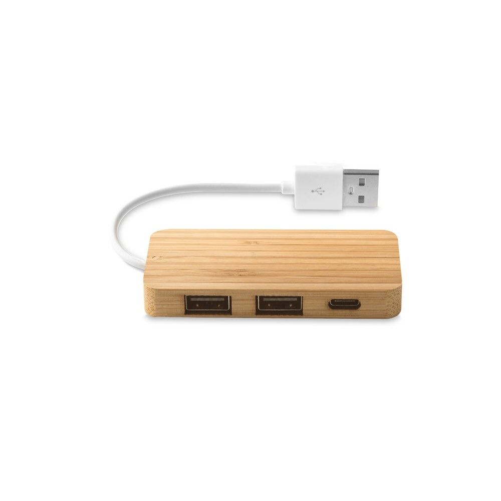 MOSER HUB mit 2 USB-A und 1 USB-C Anschluss aus Bambus - natur-775