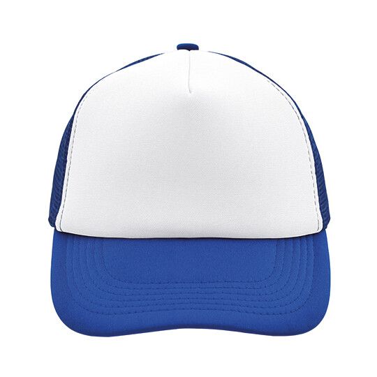 5-Panel Polyester Mesh Cap - white - royal-827