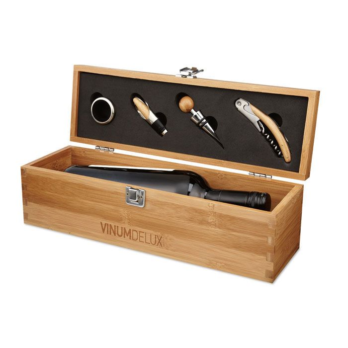 Wein-Set in Bambus-Box TARDOR - holz-263