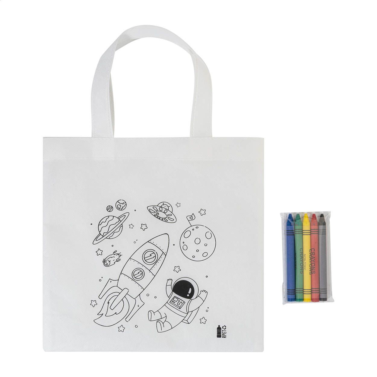 Spacolo RPET Tasche zum Bemalen - weiß-838