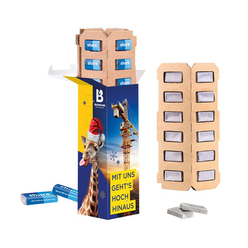 Adventskalender Eco High Tower, Alpenmilch-Schokotäfelchen-734