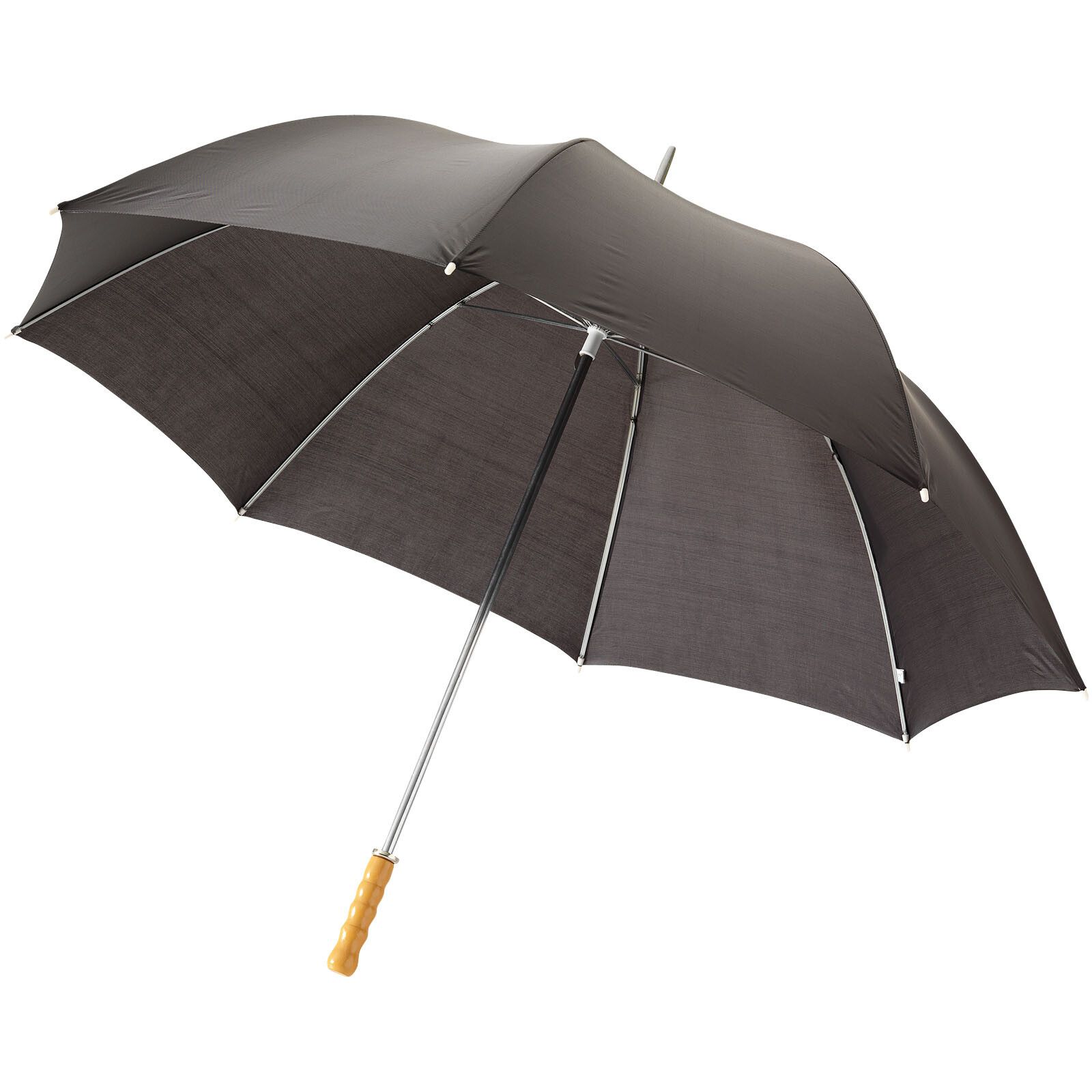 Karl 30" Golfschirm mit Holzgriff - schwarz-865