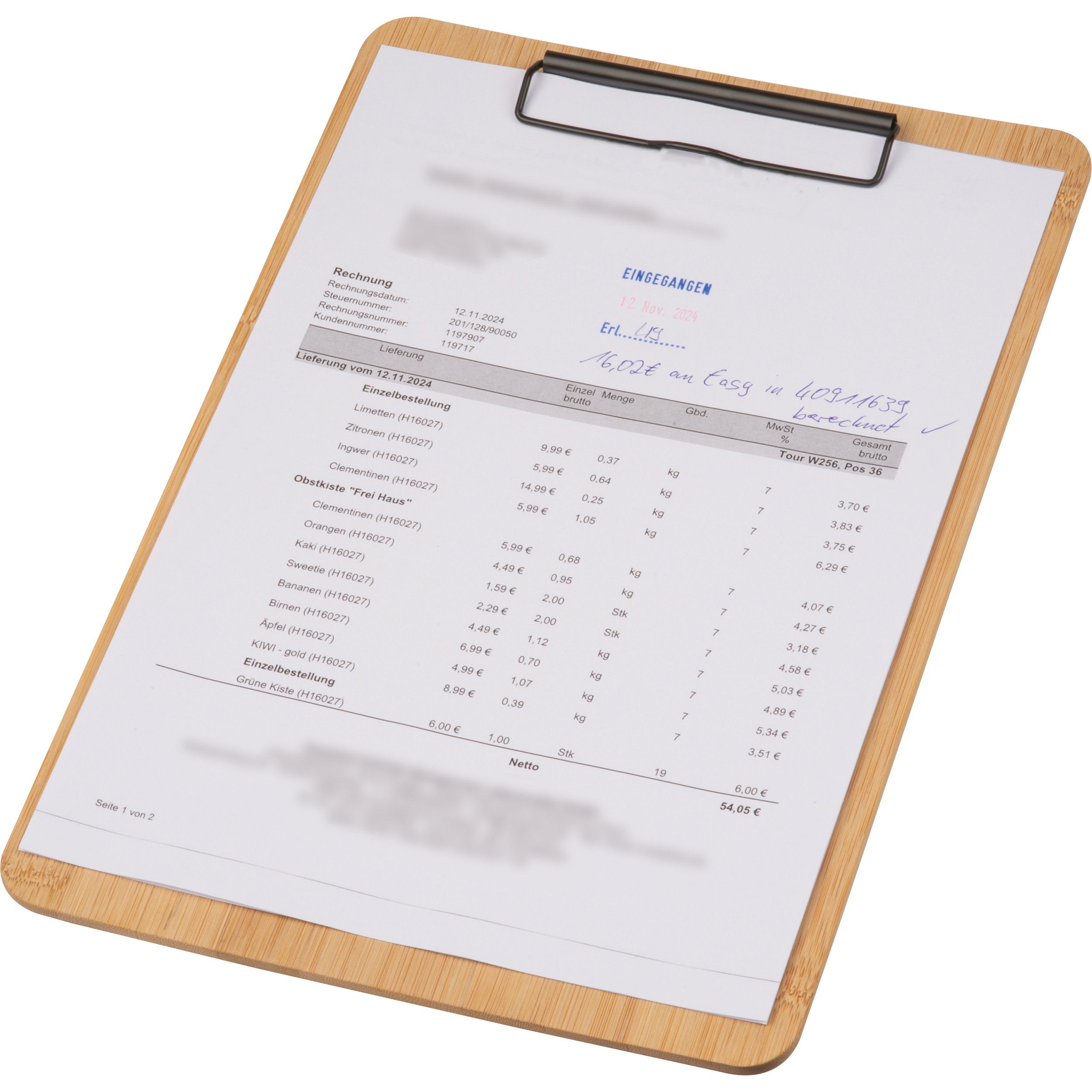 A4 Klemmbrett aus Bambus  - beige-1000