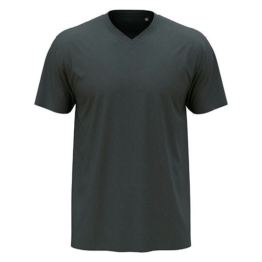 Classic-T V-Neck - slate grey solid-946