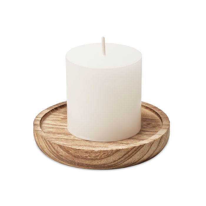 Kerze mit Halter PENTAS - holz-111