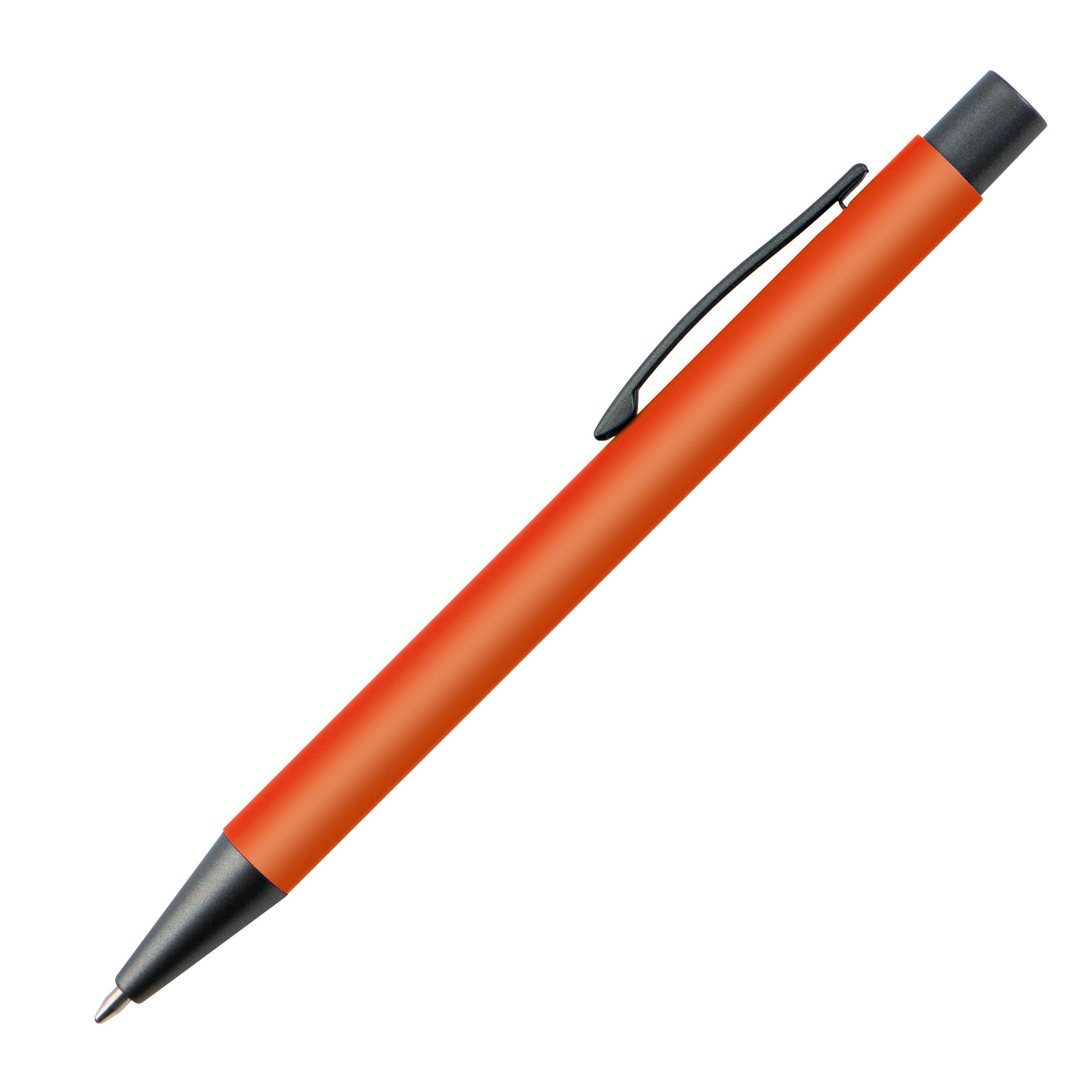 Matter Kugelschreiber mit Metallclip  - orange-332