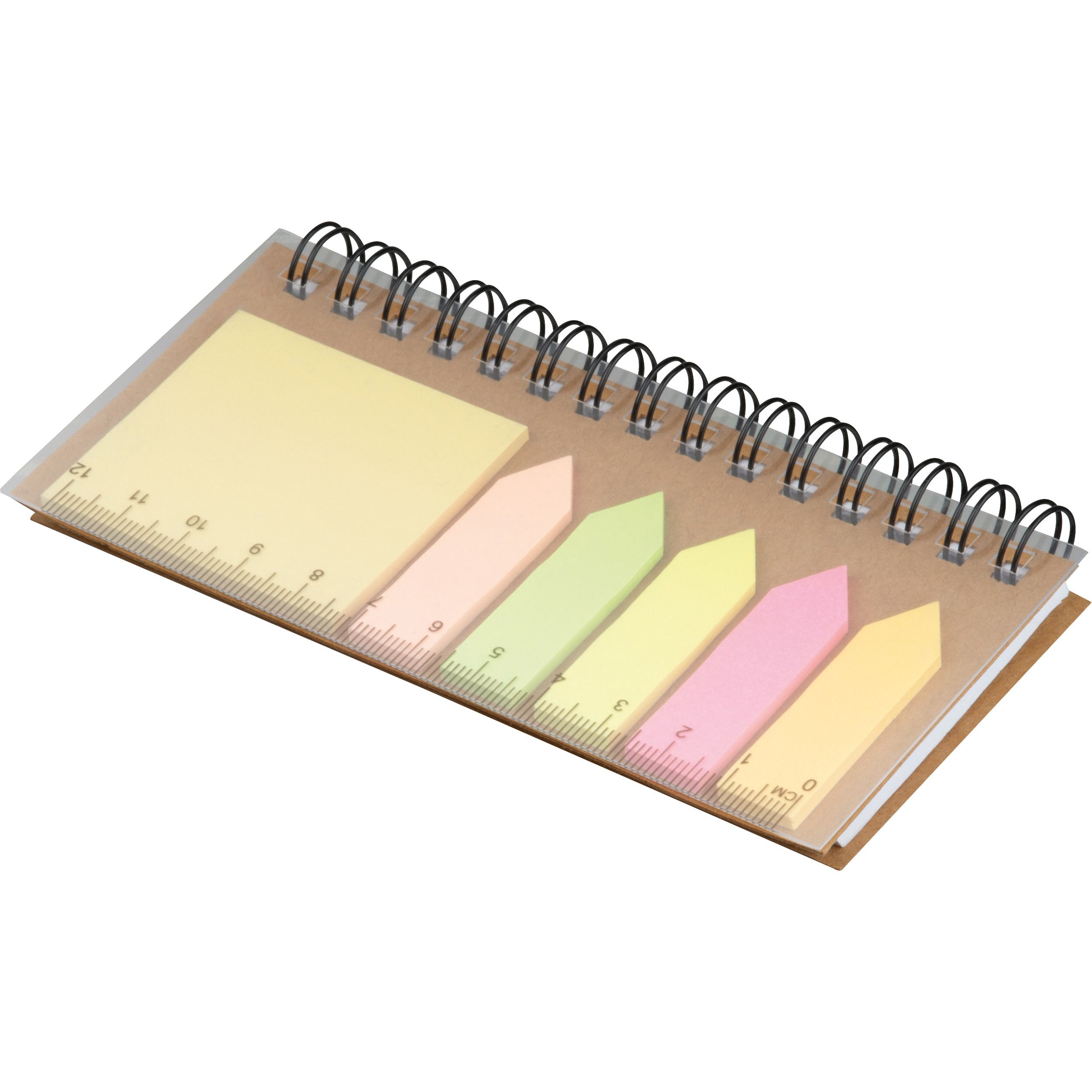 Haftnotiz Set mit Spiralblock  - beige-48