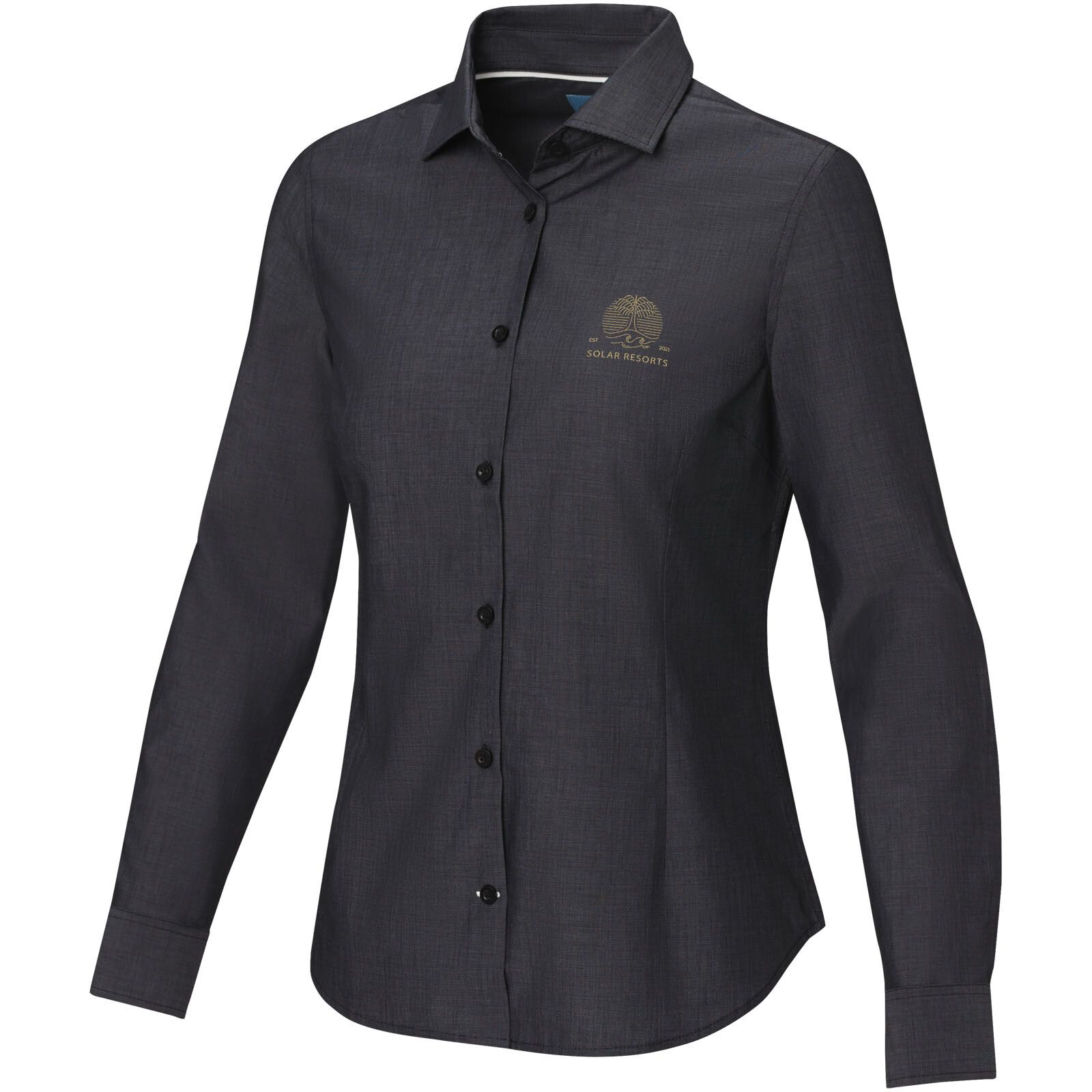 Cuprite Langarm Shirt aus Bio-Baumwolle für Damen - schwarz - L-944