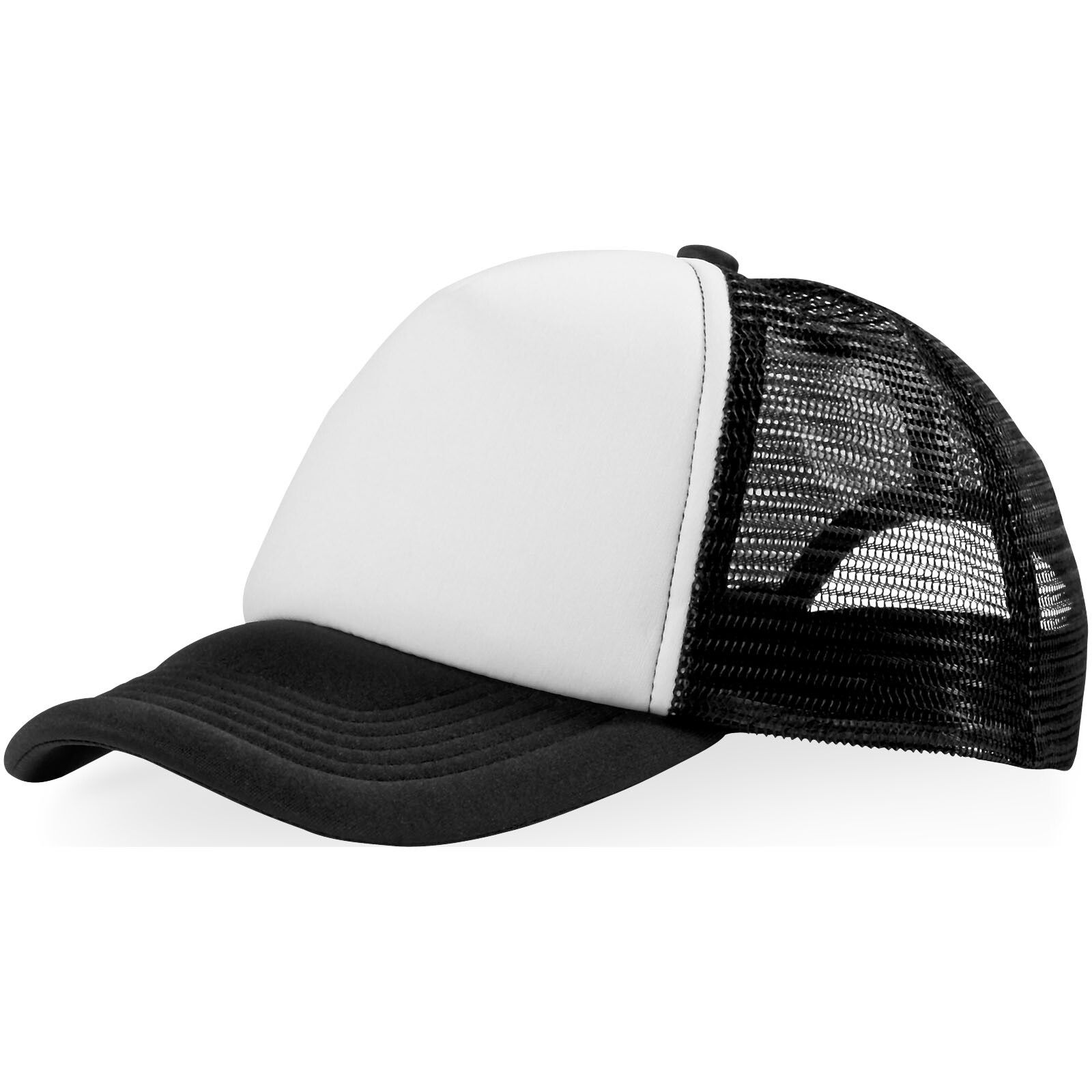 Trucker Cap mit 5 Segmenten - schwarz -  weiss-384