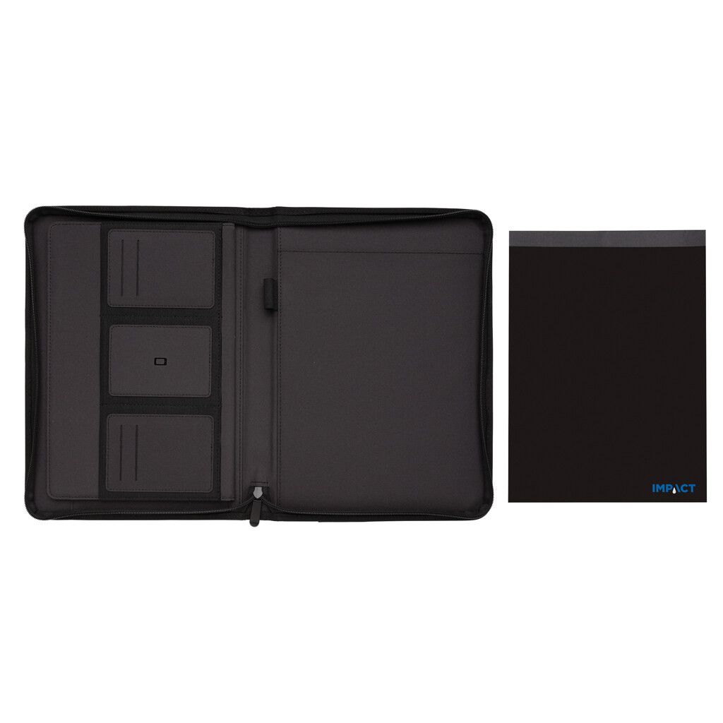 Impact AWARE™ RPET A4 Portfolio mit Reißverschluss - schwarz-538