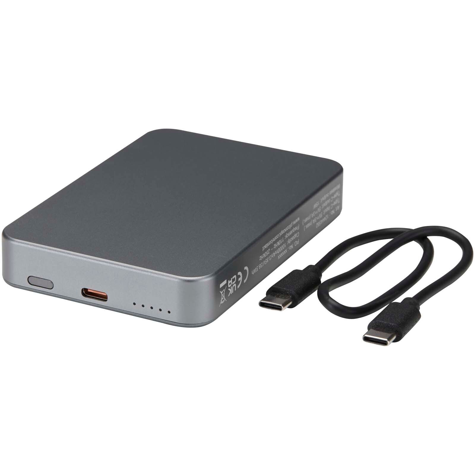 Avis 10.000 mAh RCS Powerbank aus recyceltem Aluminium mit Magnetfunktion  - gun metal-642