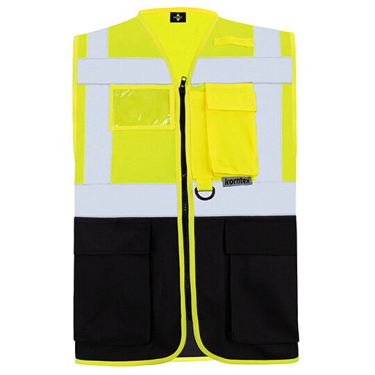 Executive Multifunctional Safety Vest Berlin - signal yellow - black-805