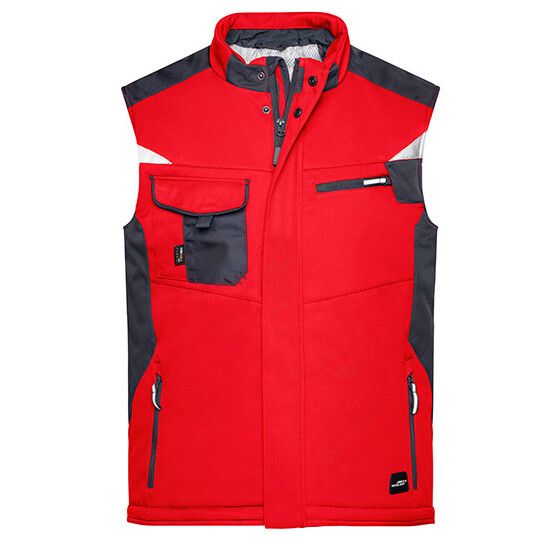 Craftsmen Softshell Vest -STRONG- für Herren - red - black-280