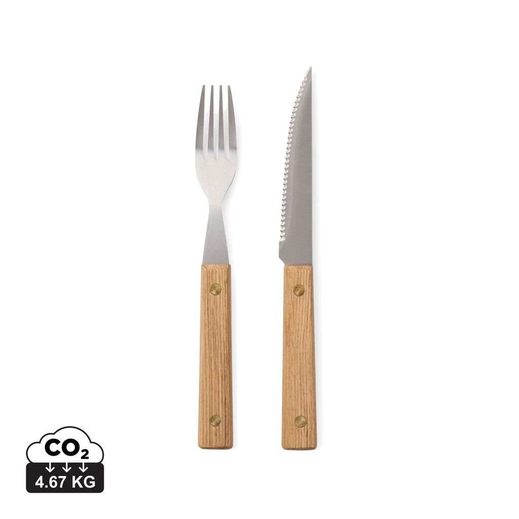 VINGA Paso 8-teiliges Grill-Besteck-Set - braun-637