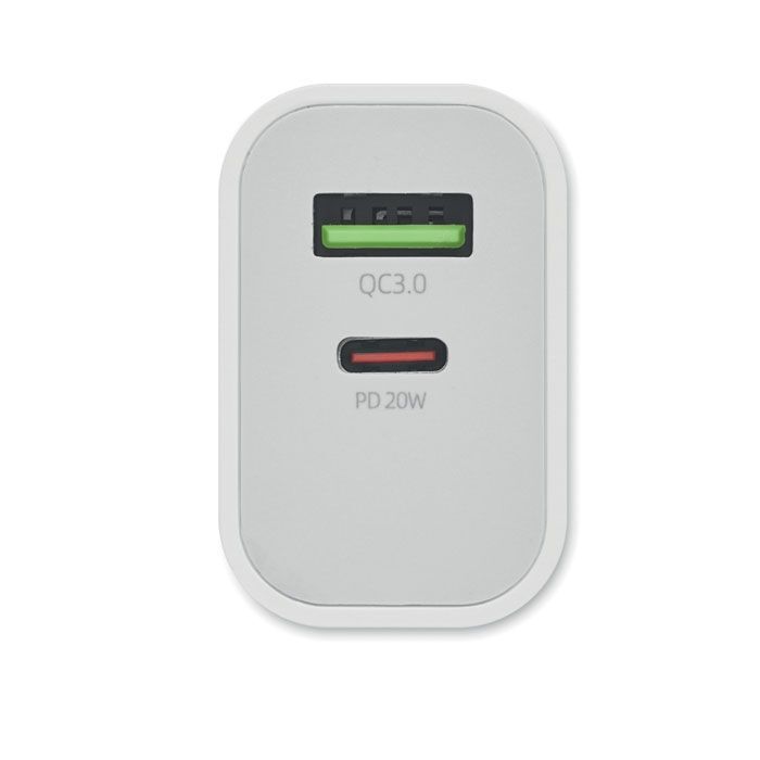 18W 2-Port USB-Ladegerät EU-Ste PORT - weiß-667