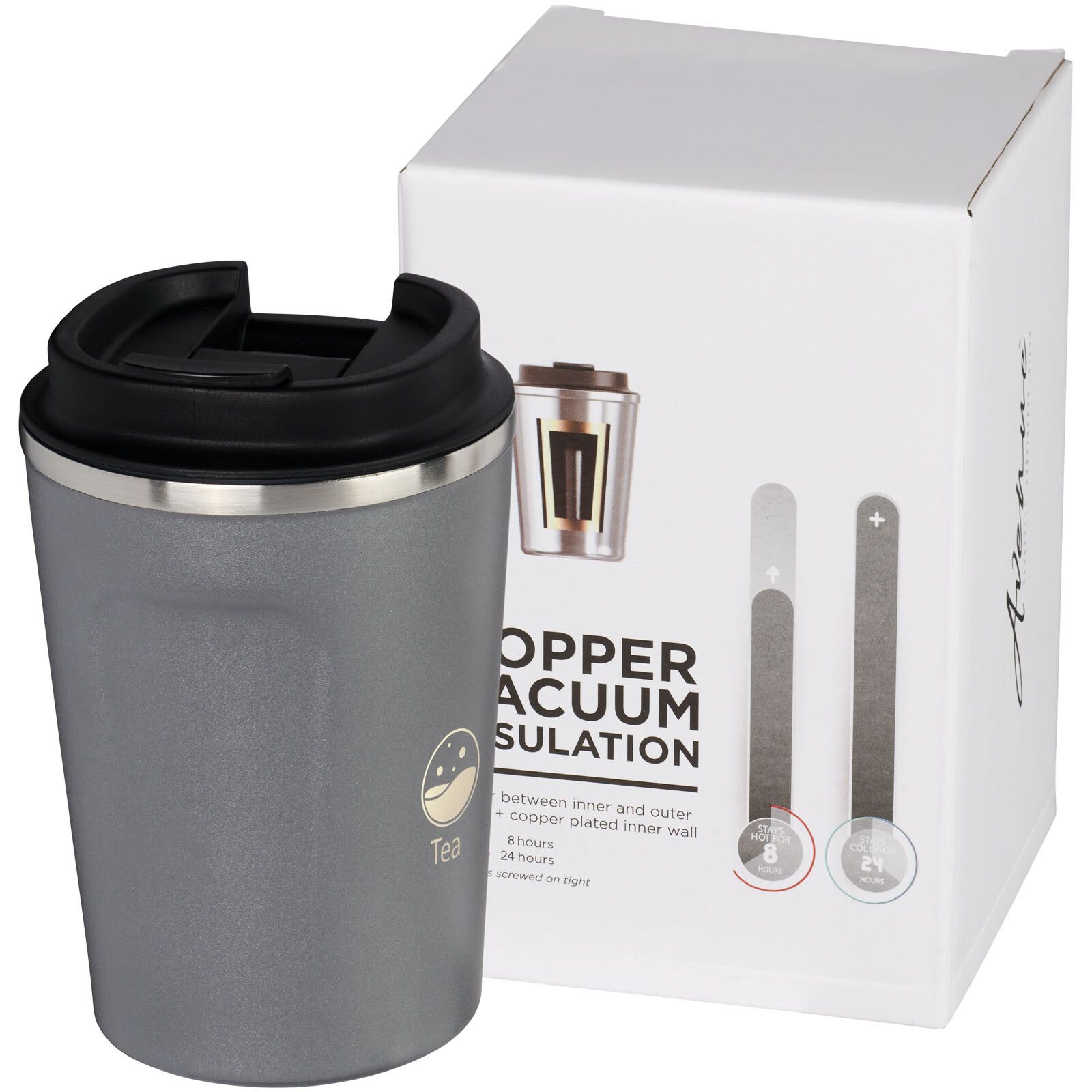 Thor 360 ml auslaufsicherer Kupfer-Vakuum Isolierbecher - grau-7