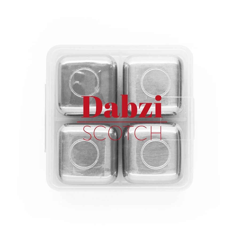 GLACIER Set mit wiederverwendbaren Würfeln aus rostfreiem Stahl - silber-64