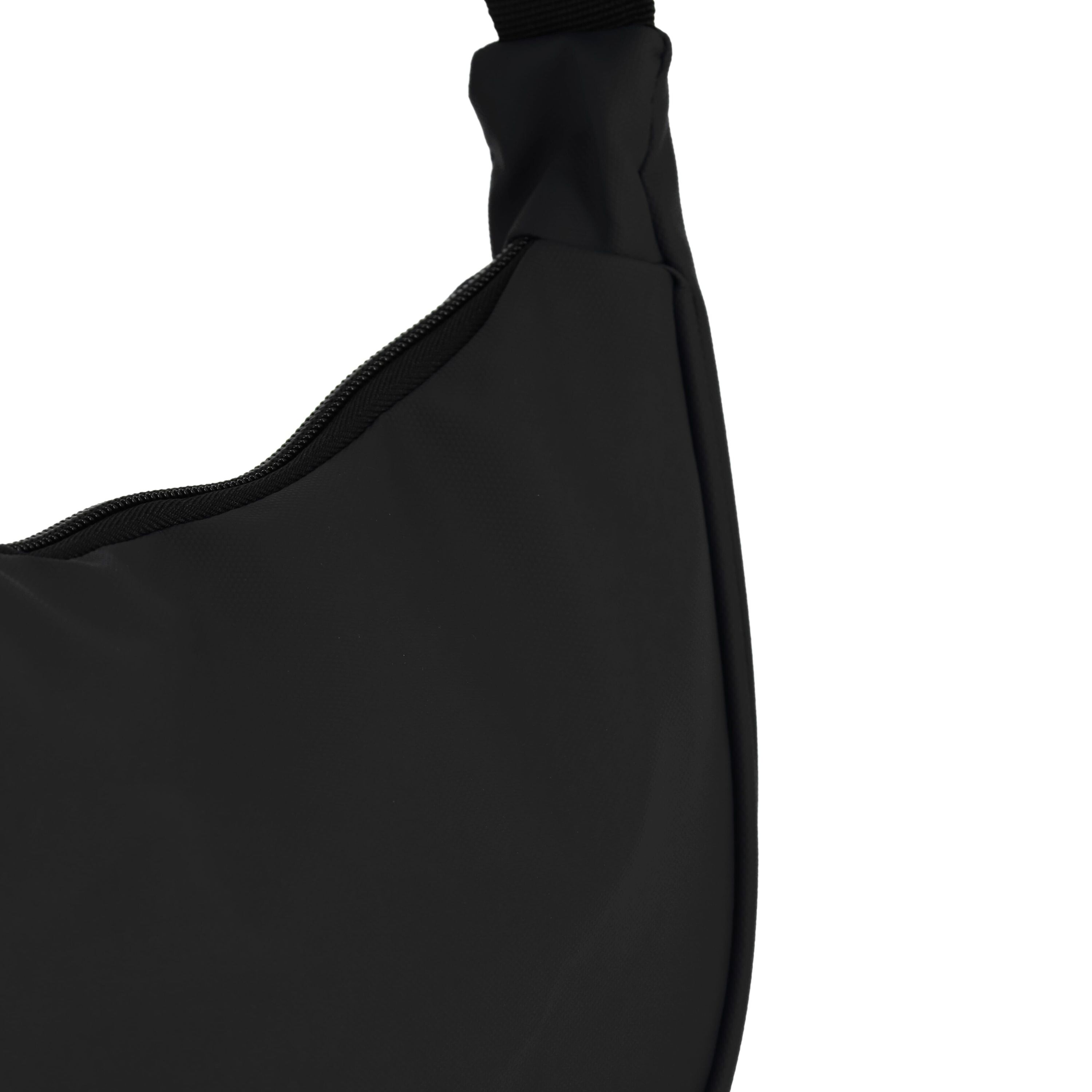 PU-beschichtete R-PET 600D Halbmond-Tragetasche - schwarz-528