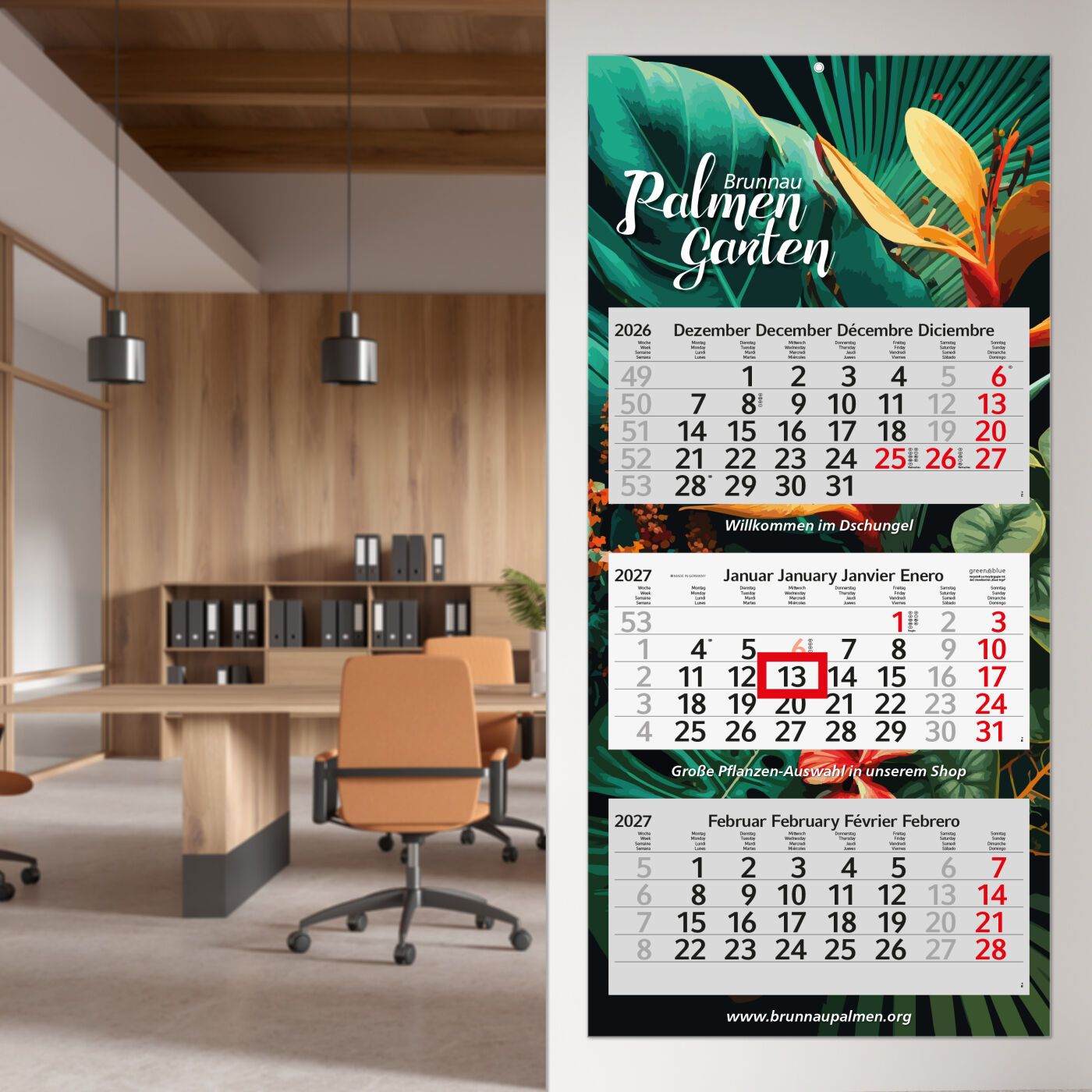 3-Monatskalender Mehrblock Profil 3 RECYCLING-349
