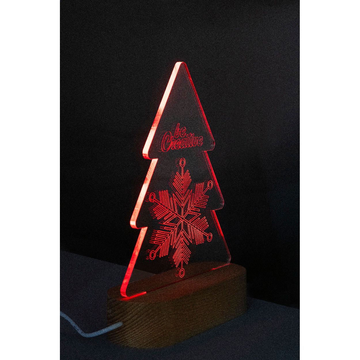 Woodify Xmas Weihnachtsbaum LED-Lichttrophäe - transparent - natur-166