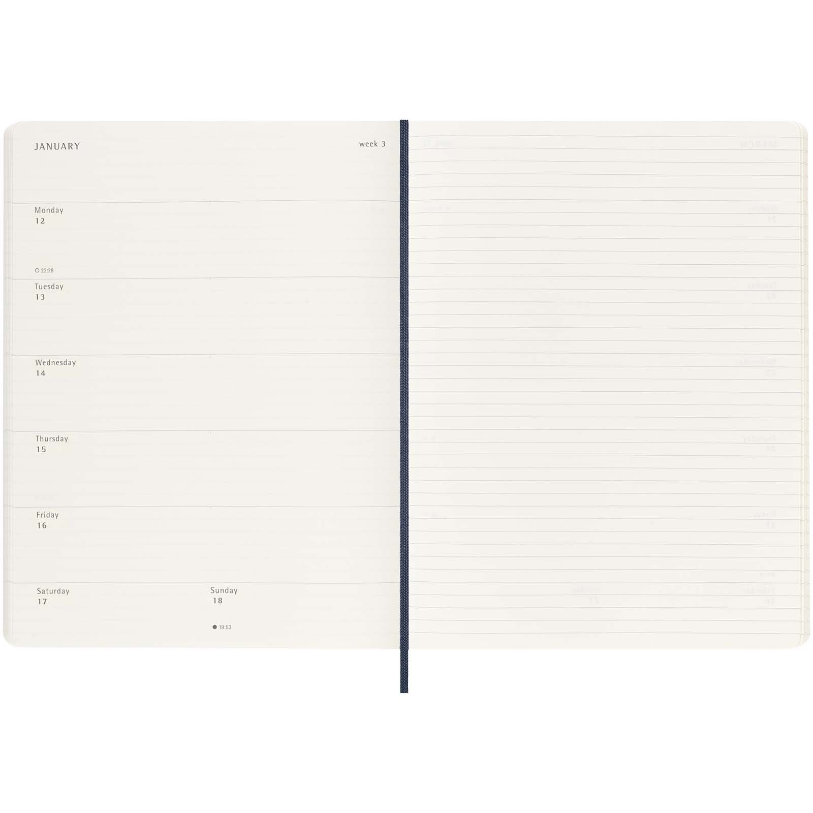 Moleskine Softcover 12 Monate Wochenkalender XL - saphir-761